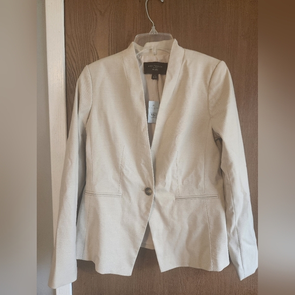Ann Taylor Jackets & Blazers - Ann Taylor Cream Blazer Tailored Suit Jacket